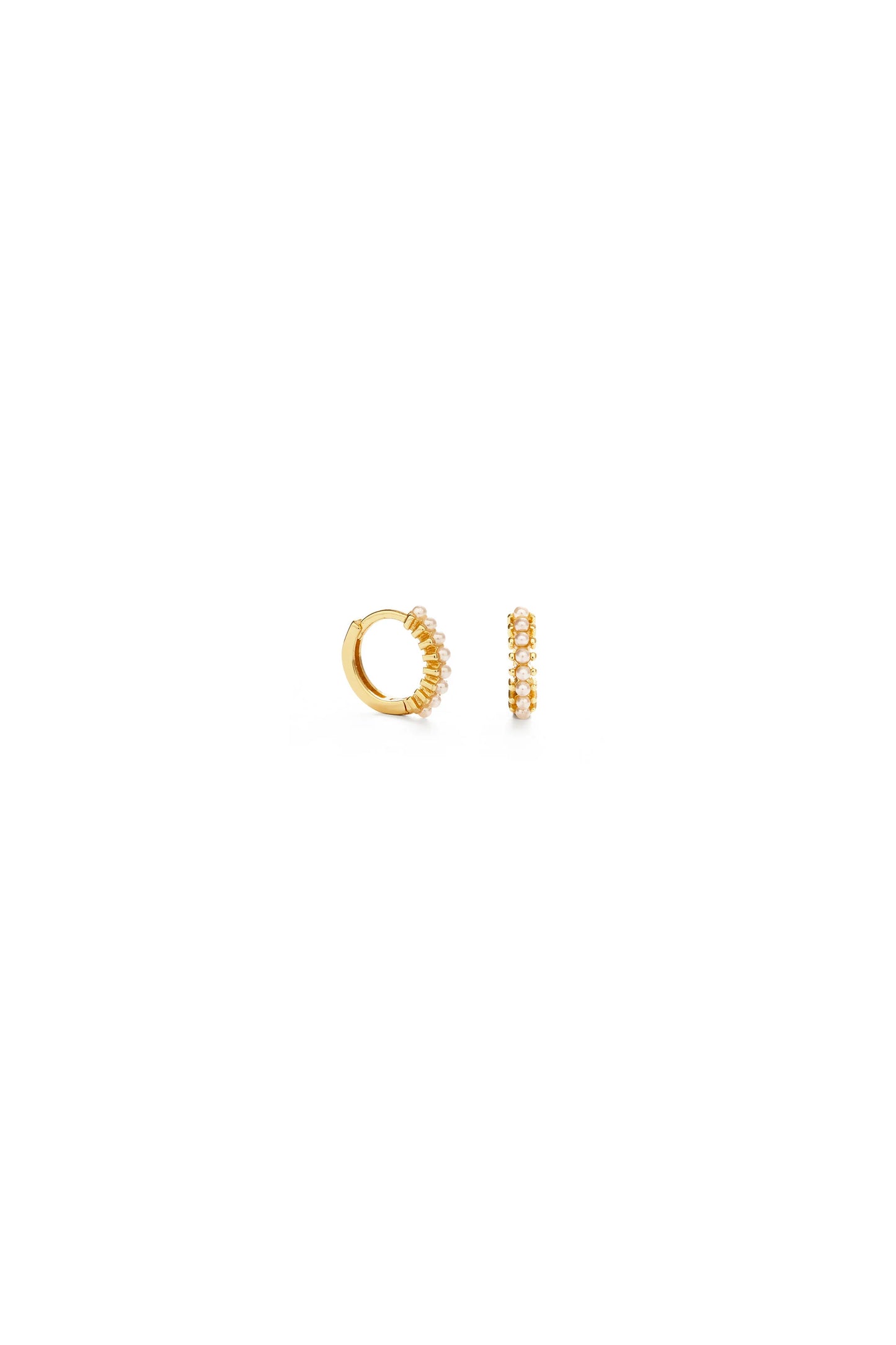 10mm Pearl Huggie Hoops