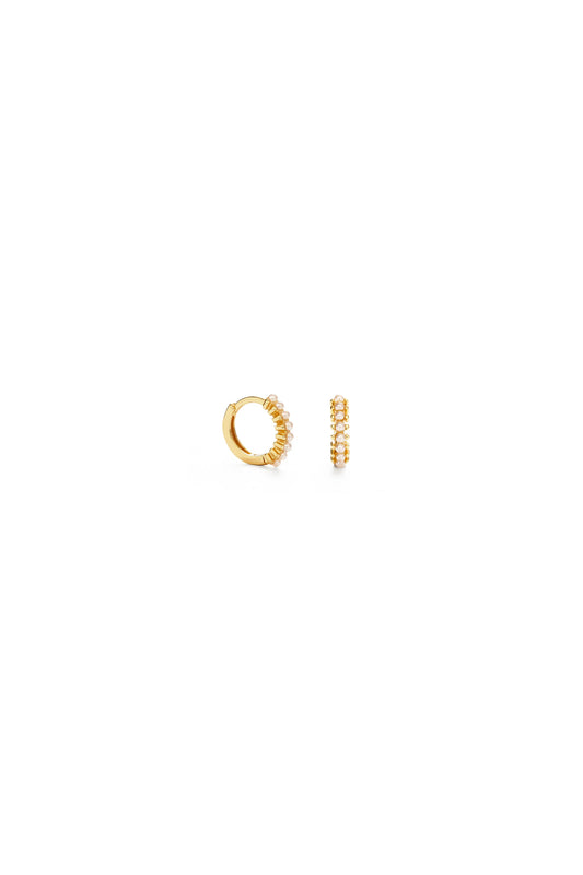 10mm Pearl Huggie Hoops