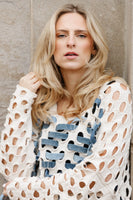 Lenora Recycled Denim and Knit Sweater