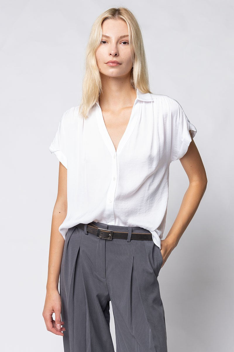 Short Sleeve Blouse Off White
