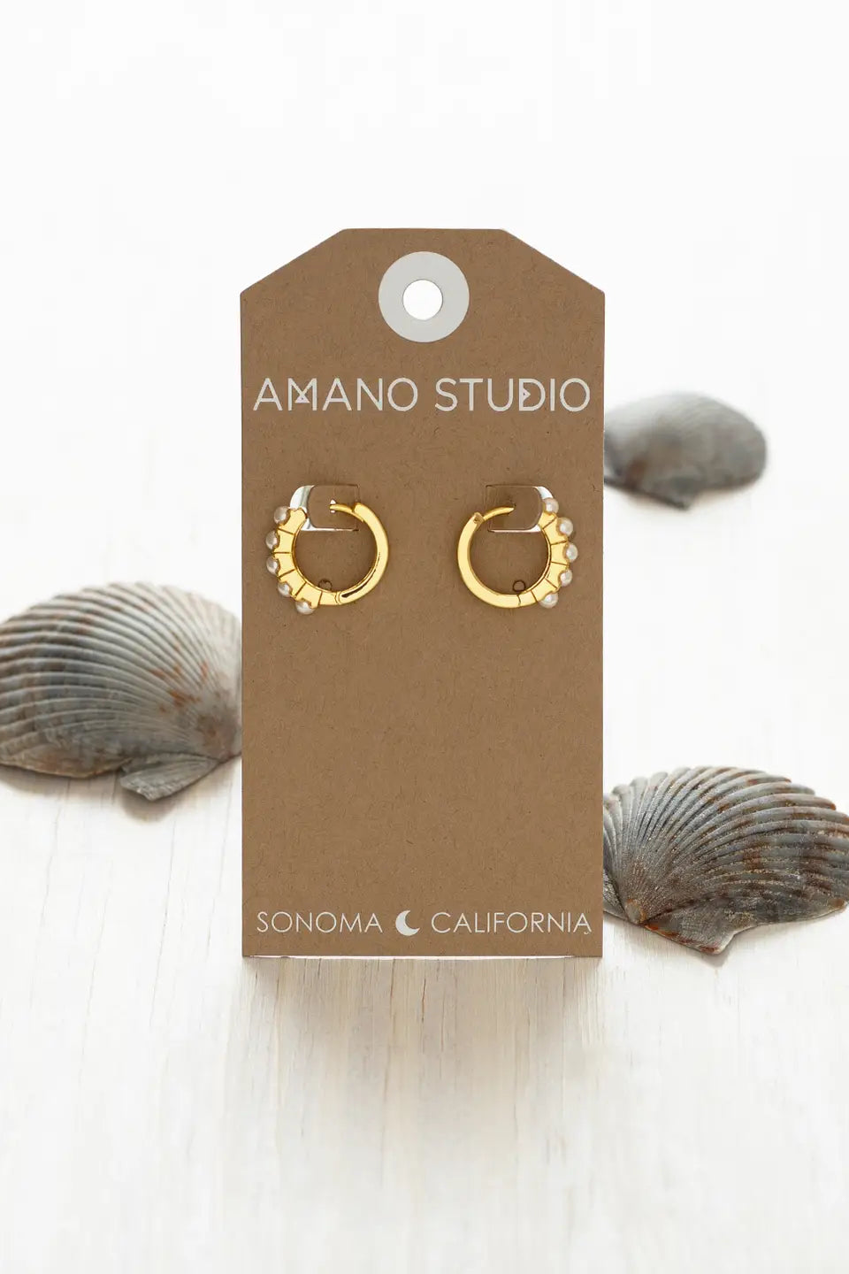 15mm Pearl Huggie Hoops