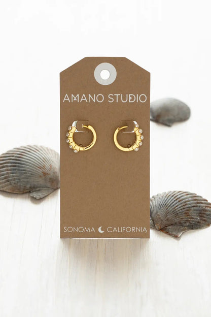 15mm Pearl Huggie Hoops