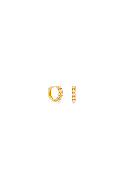 15mm Pearl Huggie Hoops