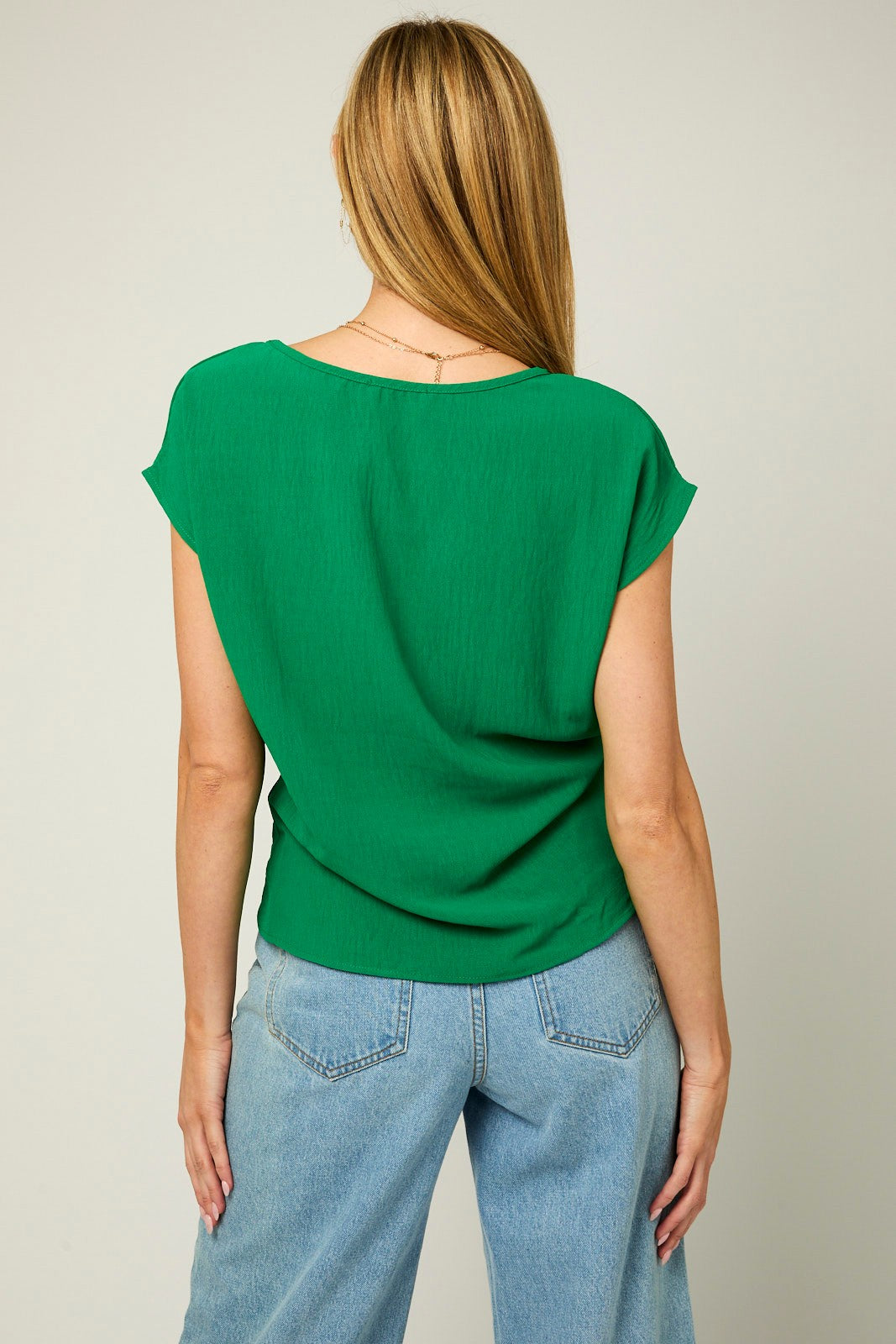 Front Knot Top Kelly Green