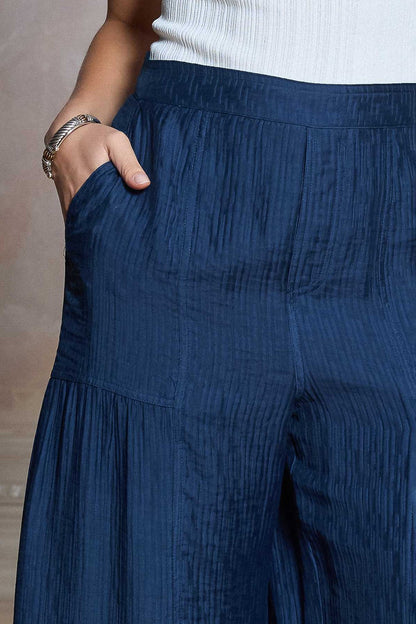 Crinkled Tiered Wide Leg Pants