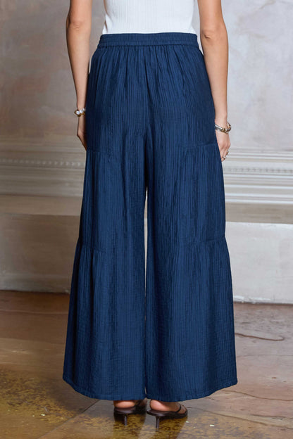 Crinkled Tiered Wide Leg Pants