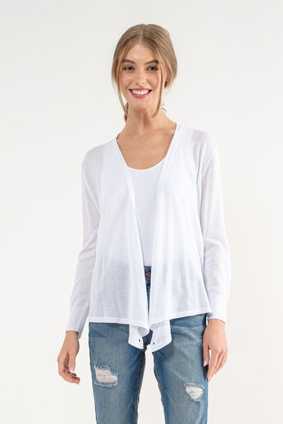 Lightweight Wrap Cardigan White