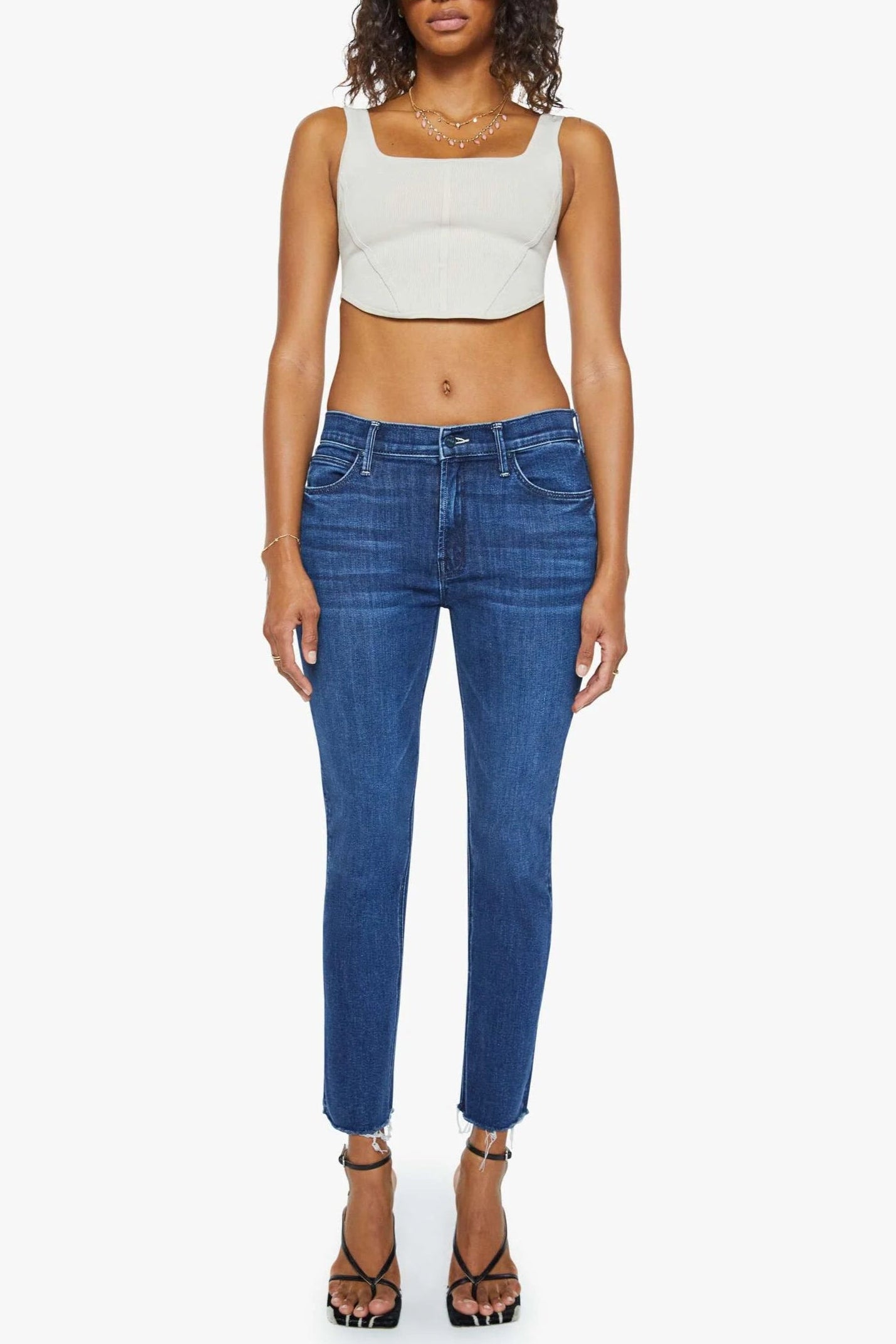 The Mid Rise Dazzler Ankle Fray