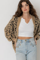 Leopard Balloon Sleeve Cardigan