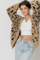 Leopard Balloon Sleeve Cardigan