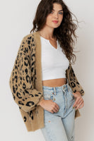 Leopard Balloon Sleeve Cardigan