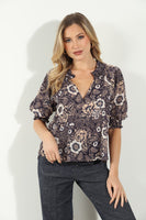 Marto Smocked Floral Blouse