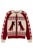 Dog Detail Cardigan Sweater