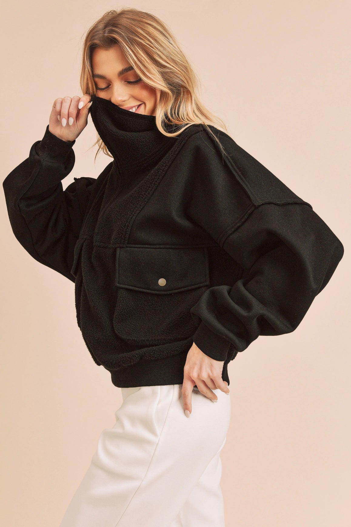 Carter Quarter-Zip Pullover Black