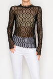 Sheer Lace Black Top