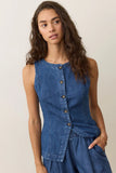 Charlie Longline Denim Vest