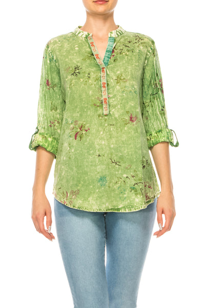 Sage Floral Embroidered Tunic