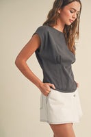 Grey Corset Style Tee