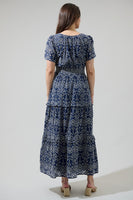 Floral Eyelet Tiered Maxi Dress
