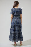 Floral Eyelet Tiered Maxi Dress