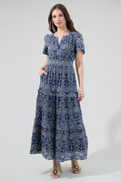 Floral Eyelet Tiered Maxi Dress