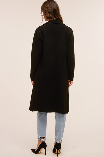 Cashmere Blend Belted Trench Coat Black