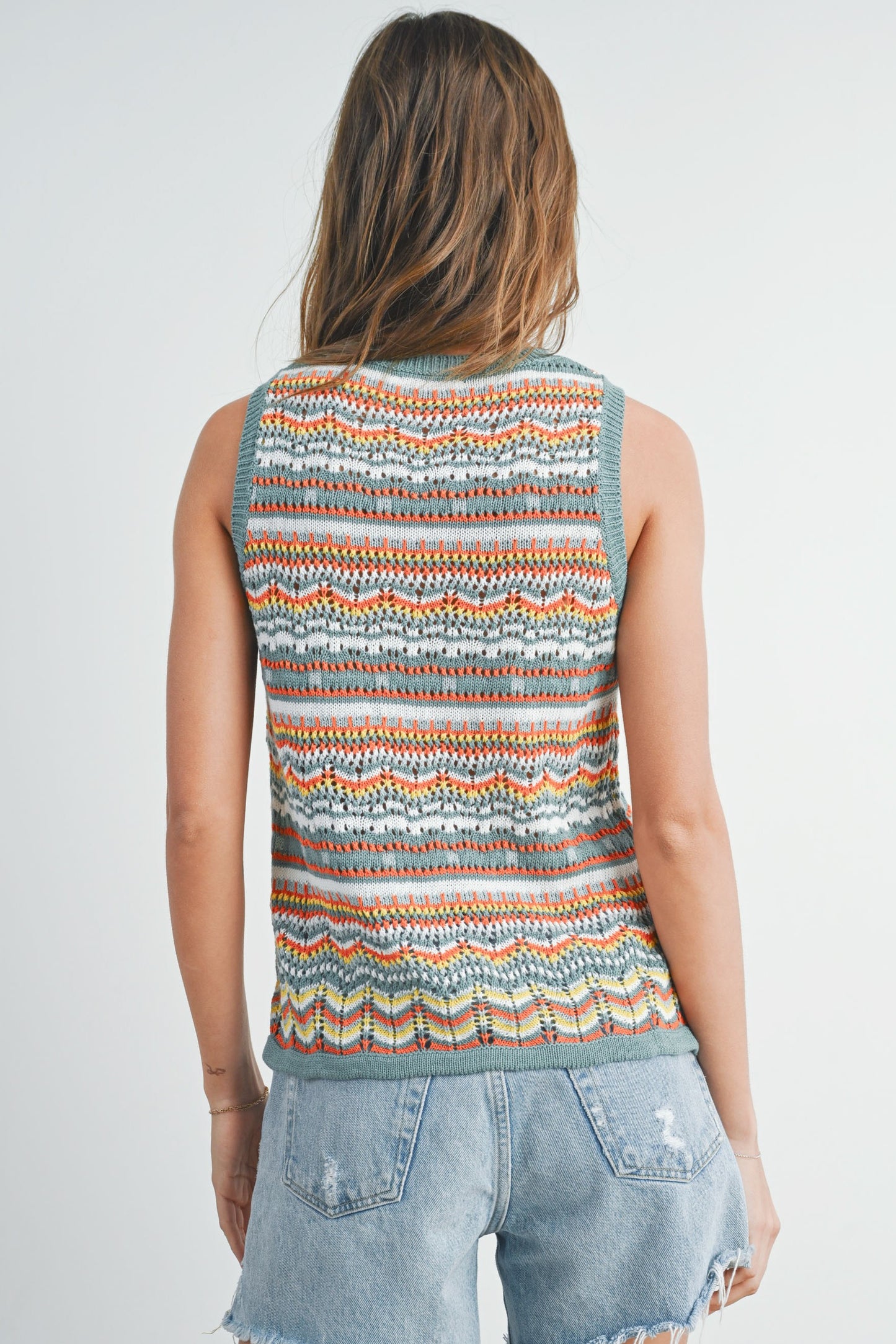 Geo Pattern Knit Sweater Top