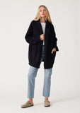 Navy Mid Length Oversized  Hooded Sweater