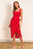 Tulip Hem Midi Wrap Dress