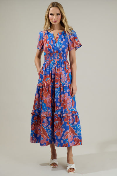 Blue Floral Palmer Maxi Dress