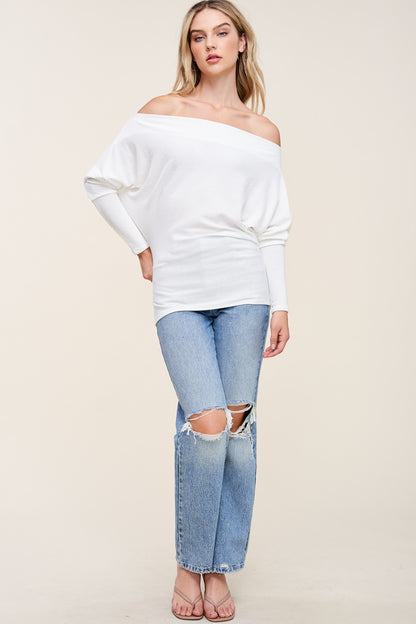 Off Shoulder Dolman Sleeve Top