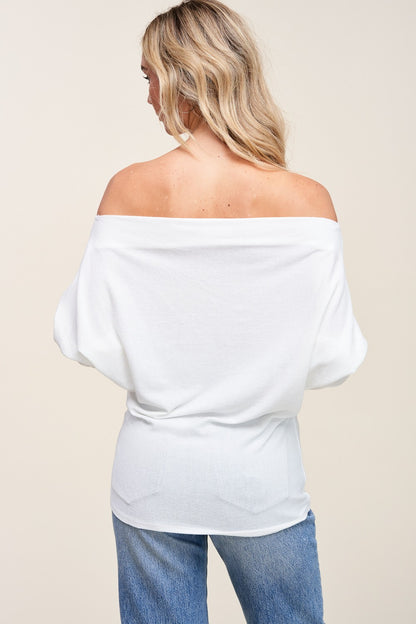 Off Shoulder Dolman Sleeve Top