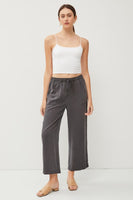 Tencel Drawstring Wide Leg Pants