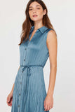 Button Down Pleated Dress