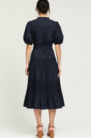 Pleated Tiered Midi Dress