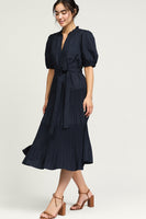 Pleated Tiered Midi Dress