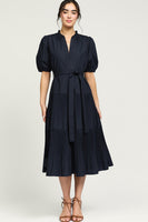 Pleated Tiered Midi Dress