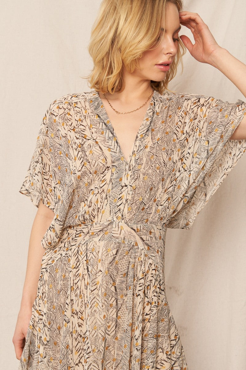 Gauze Maxi Dress With Lurex