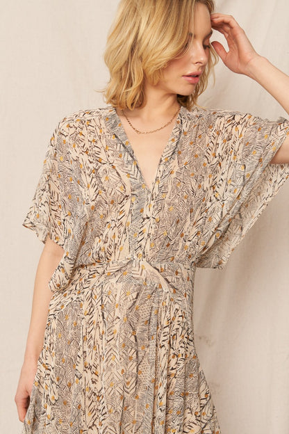 Gauze Maxi Dress With Lurex