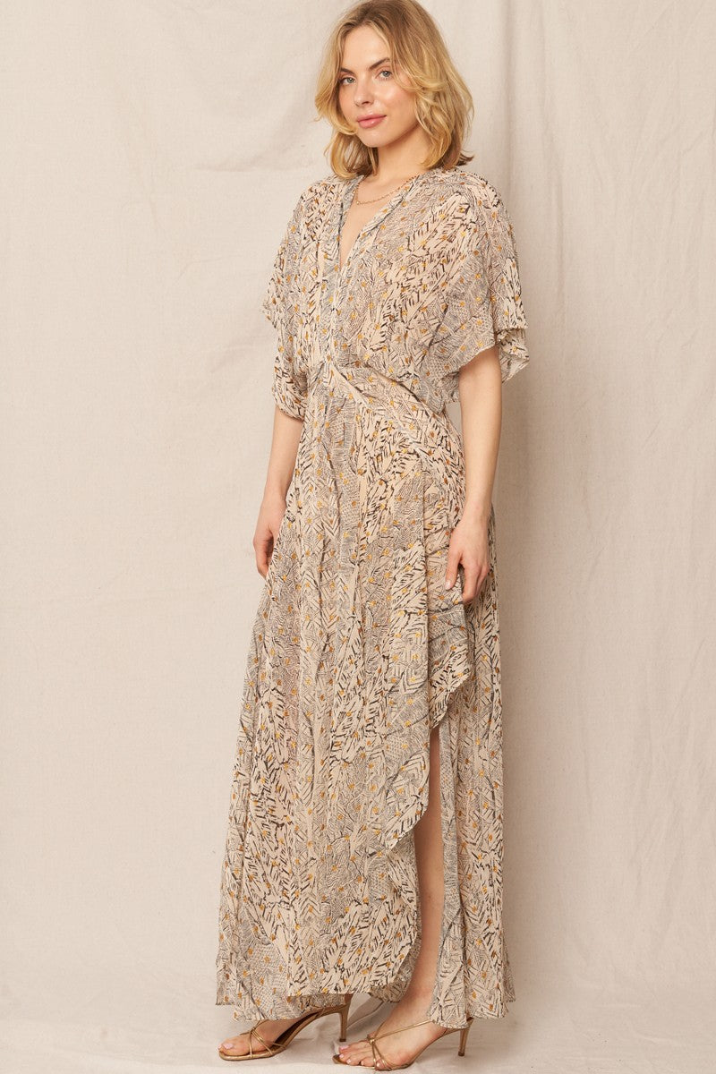 Gauze Maxi Dress With Lurex
