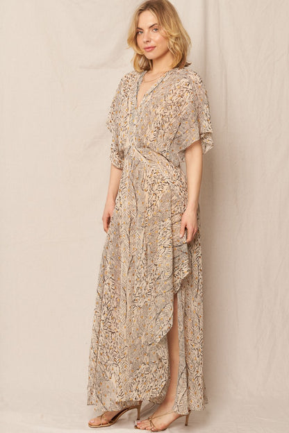 Gauze Maxi Dress With Lurex