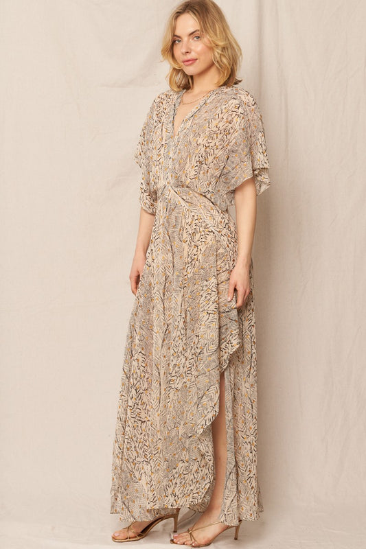 Gauze Maxi Dress With Lurex