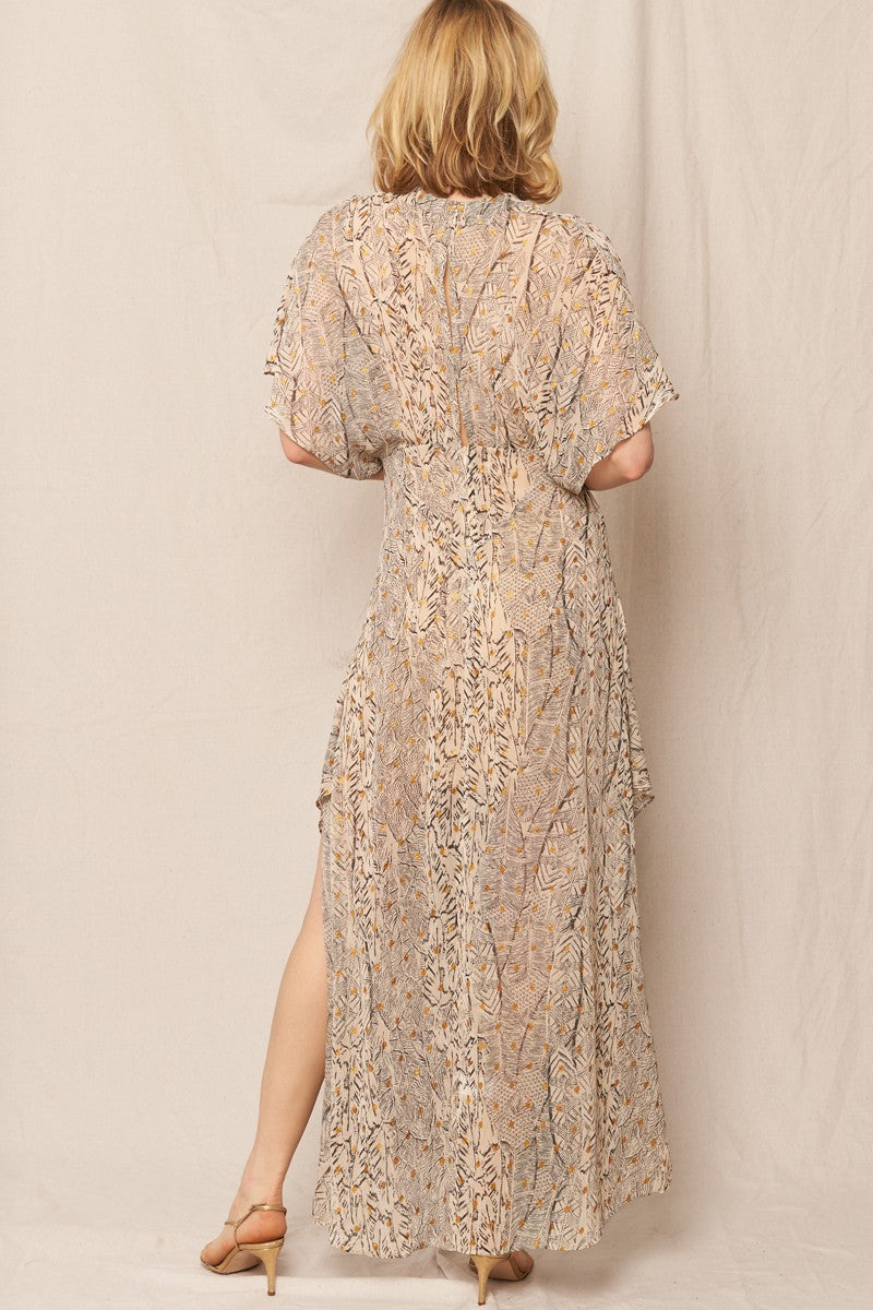 Gauze Maxi Dress With Lurex