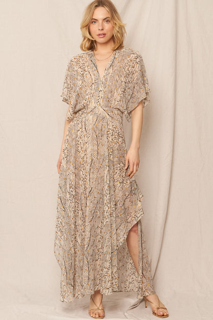 Gauze Maxi Dress With Lurex