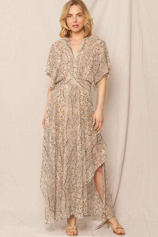 Gauze Maxi Dress With Lurex