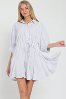 Tie Waist Stripe Mini Dress