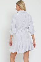 Tie Waist Stripe Mini Dress