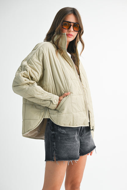 Bebe Oversized Puffer Jacket Bone