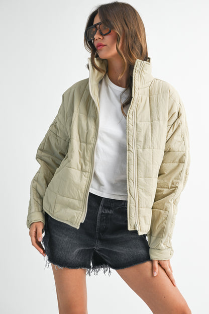 Bebe Oversized Puffer Jacket Bone