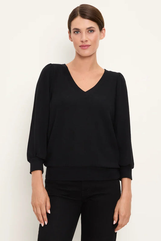 Gabriella V-Neck Top Black